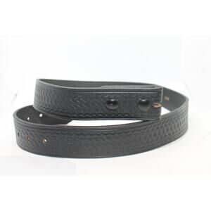 Boston Leather Men's Black Tooled Leather Belt (no buckle) sz 40 NEW